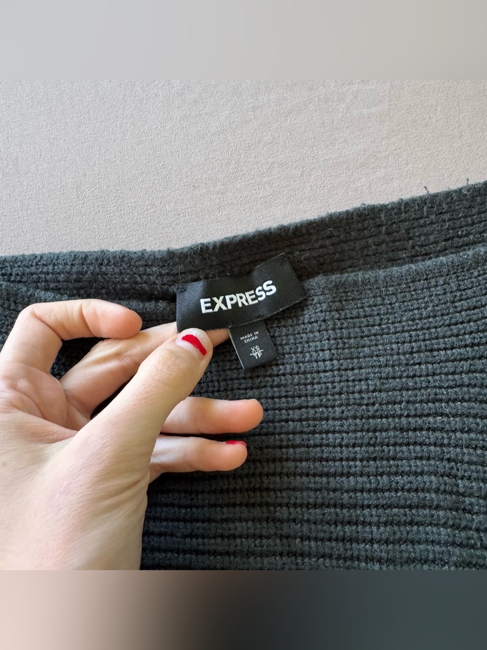 Express Ribbed Asymmetrical Sweater - Picture 4 of 8